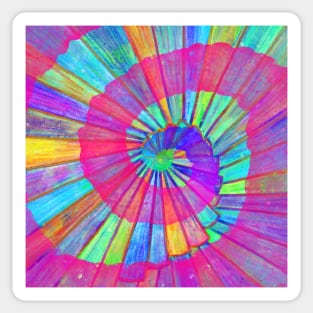 Patterns spiral abstract rainbow art with pink Sticker